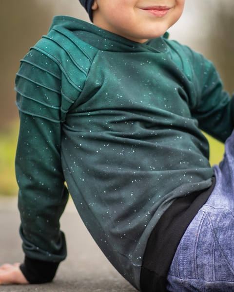 Ep - Grunge Panel - " petrol/dunkelgrau " - Bio French Terry - Höhe ca. 0,7 Meter